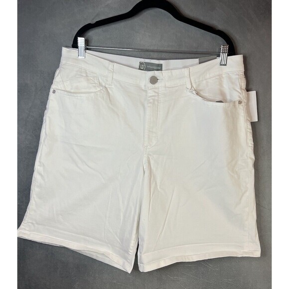 Wit & Wisdom Ab-Solution Shorts Womens 16 White Slimming Stretch Cotton Blend - Picture 11 of 11